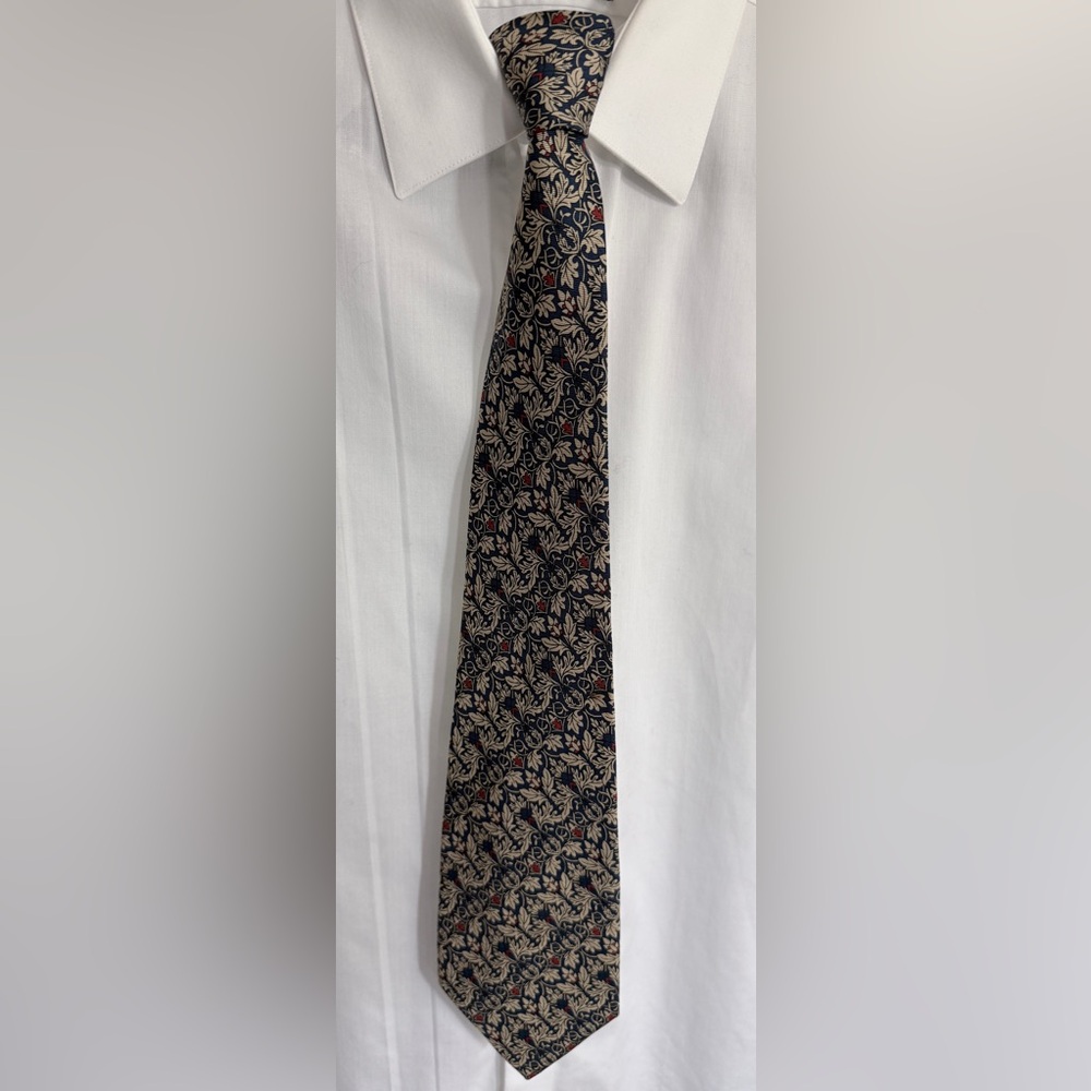 Smithsonian Gold and Navy Paisley Men's Silk Tie